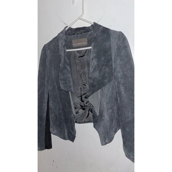 Bod & Christensen Suede Jacket Gray  M Fall Hip Leather Coat Blazer Nwot - Picture 4 of 7